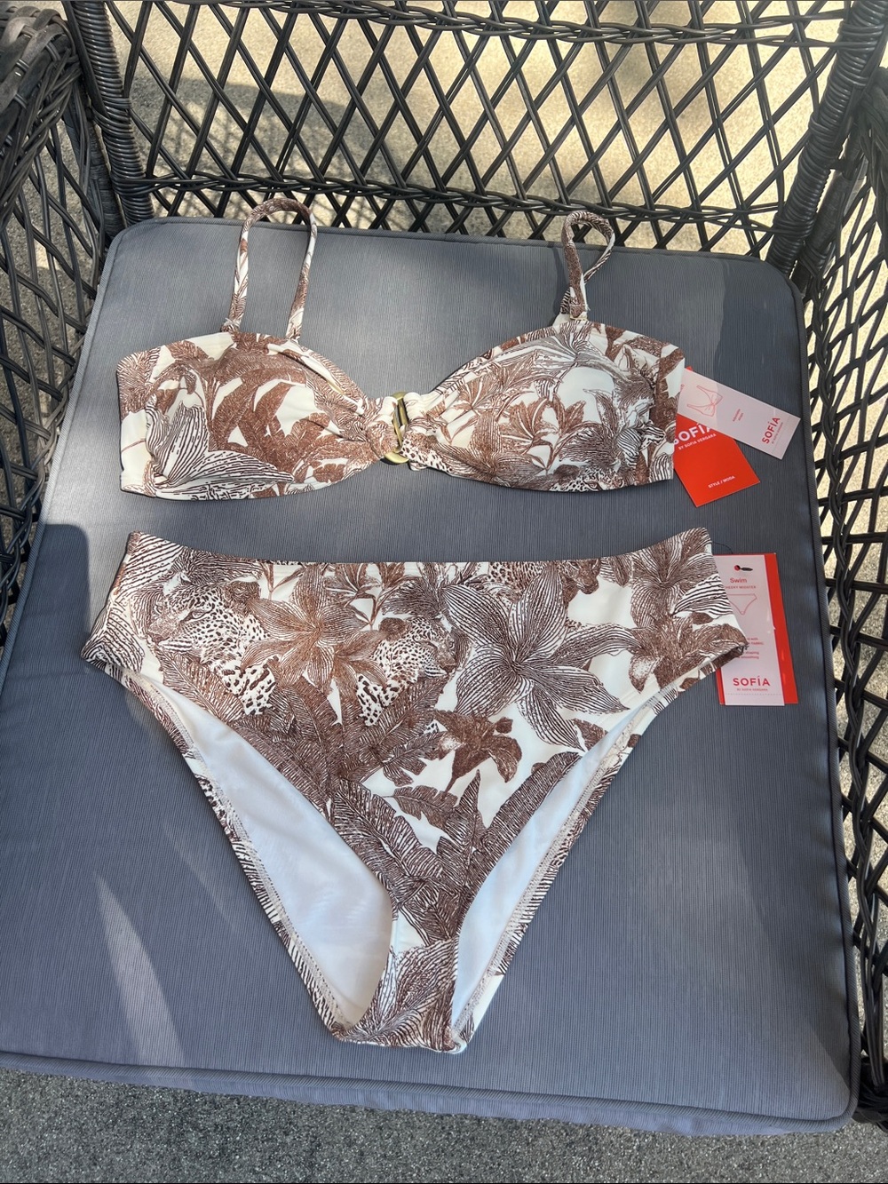 SOFIA Brown Tropical Underwire Bikini Set